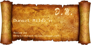 Dunszt Milán névjegykártya